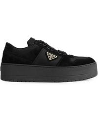 Prada - Downtown Bold Re-Nylon And Suede Sneakers - Lyst