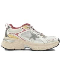 Golden Goose - Lightstar Leather And Mesh Sneakers With Tpu Star - Lyst