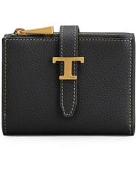 Tod's - Leather Wallet With Strap And Mini T Timeless Accessory - Lyst