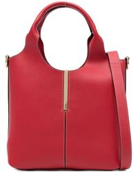 Tod's - Leather Mini Tote Bag With Branded Metal Bar Accessory - Lyst