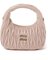Miu Miu - Wander Small Leather Hobo Bag - Lyst