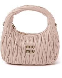 Miu Miu - Wander Matelassé Nappa Leather Hobo Bag - Lyst
