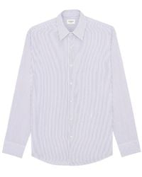 Saint Laurent - Striped Cotton Poplin Cassandre Shirt - Lyst
