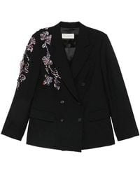 Dries Van Noten - Giacca Doppiopetto Regular Fit Con Ricami - Lyst