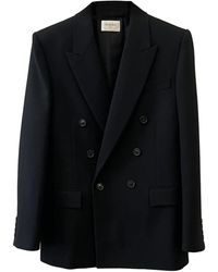 Saint Laurent - Wool Gabardine Cassandre Jacket - Lyst