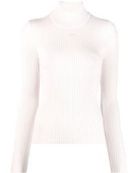 Courreges - Logo-Embroidered Roll-Neck Jumper - Lyst