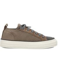 Brunello Cucinelli - Knitted Lace-Up Sneakers - Lyst