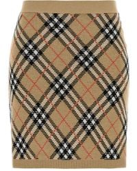 Burberry - Check Knit Mini Skirt - Lyst