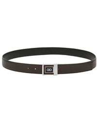 Ferragamo - Double Square Reversible Leather Belt - Lyst