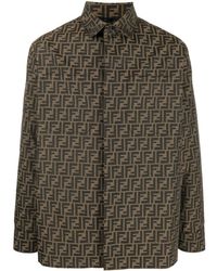 Fendi - Ff Jacquard Fabric Shirt Jacket - Lyst