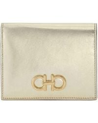 Ferragamo - Gancini Laminated Leather Compact Wallet - Lyst