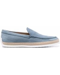 Tod's - Calfskin Loafers With Rubber And Rope Sole - Lyst