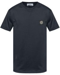 Stone Island - Slit Fit Cotton Jersey T-Shirt With Patch Logo - Lyst