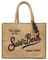 MC2 Saint Barth - Sac À Main En Raphia À Broderies - Lyst