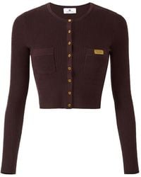 Elisabetta Franchi - Micro-Braided Knit Cropped Cardigan - Lyst
