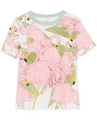 Chloé - Printed Crew Neck T-Shirt - Lyst