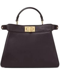 Fendi - Small Peekaboo Iseeu Leather Bag With Cavallino Lining - Lyst