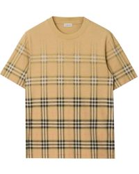 Burberry - Gradient Check Cotton T-Shirt - Lyst