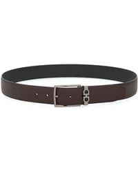Ferragamo - Reversible Grained Leather Gancini Motif Belt - Lyst