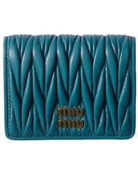 Miu Miu - Small Matelassé Nappa Leather Wallet With Snap Closure - Lyst