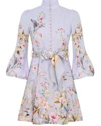 Zimmermann - Rebellion Button Mini Dress - Lyst