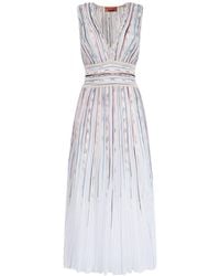 Missoni - Zig-Zag Motif V-Neck Sleeveless Long Dress - Lyst