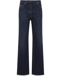 Prada - Washed Denim Wide-Leg Jeans - Lyst