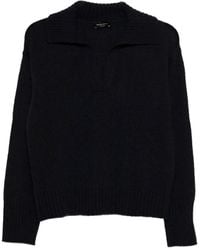 Roberto Collina - V-Neck Wool Polo Sweater - Lyst