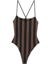 Fendi - Patterned Reversible Swimsuit - Lyst