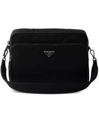 Prada - Logo-Plaque Nylon Messenger Bag - Lyst