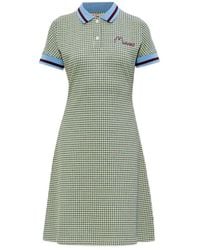 Marni - Embroidered Checked Knitted Mini Dress - Lyst