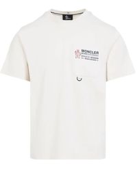 Moncler - Cotton T-Shirt With Embossed Logo Grenoble Clothing - Lyst