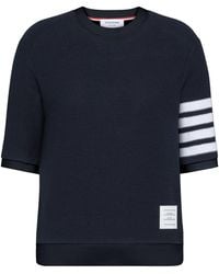 Thom Browne - Textured Cotton Pique 4-Bar T-Shirt - Lyst