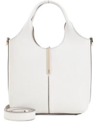 Tod's - Leather Mini Tote Bag With Branded Metal Bar Accessory - Lyst