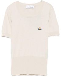 Vivienne Westwood - Top Bea Short Sleeve With Orb Embroidery - Lyst