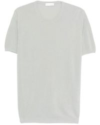 Roberto Collina - Ribbed Knit Cotton Blend T-Shirt - Lyst