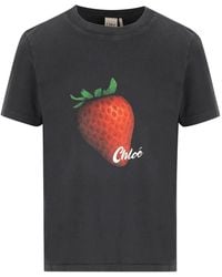 Chloé - Graphic Crew Neck T-Shirt - Lyst