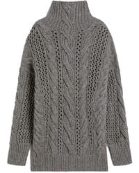 Sportmax - Oversized Cable-Knit Wool Blend Sweater - Lyst