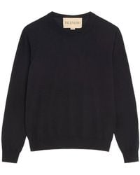 Valentino Garavani - Wool Sweater With Vlogo Embroidery - Lyst