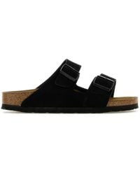 Birkenstock - Arizona Suede Leather Slippers - Lyst