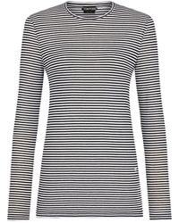 Tom Ford - Long-Sleeved Striped T-Shirt With Tonal Tf Embroidered Logo - Lyst