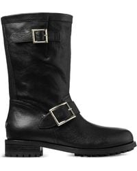 Jimmy Choo - Biker Mid Leather Ankle Boots - Lyst