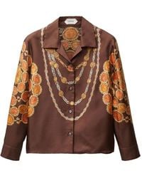 Versace - "The Lover" Print Silk Twill Shirt - Lyst