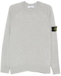 Stone Island - Lightweight Wool Crew Neck Sweater With Raglan Sleeves - Lyst