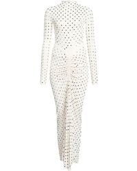 Alaïa - Gathered Crystal-Embellished Jersey Midi Dress - Lyst