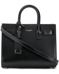 Saint Laurent - Elegant Leather Mini Shopping Handbag - Lyst