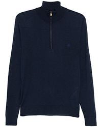 Etro - Wool And Silk Sweater With Zip And Pegasus Embroidery - Lyst
