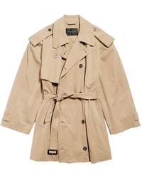 Balenciaga - Cotton Cropped Trench Coat - Lyst