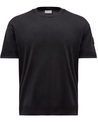Moncler - Silk & Cotton Knit T-Shirt Clothing - Lyst