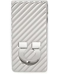 Ferragamo - Guilloche Diagonal Stripe Money Clip - Lyst